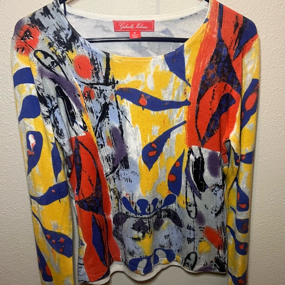 Gabriella Molinari Colorful Abstract Sweater